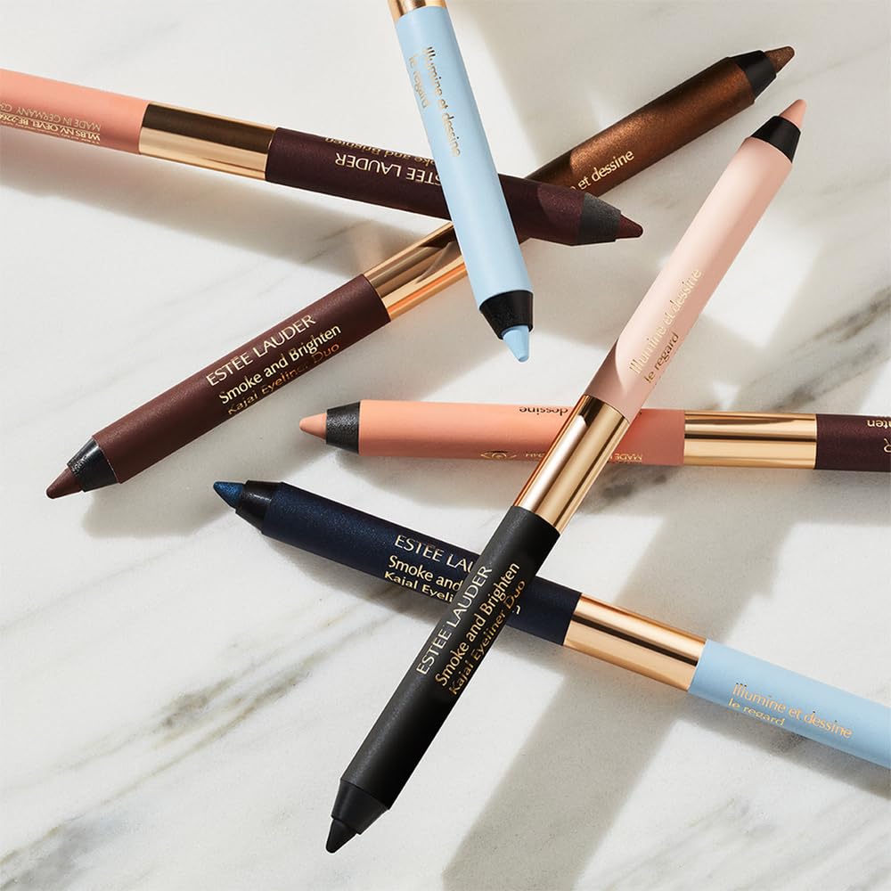 Estée Lauder Smoke and Brighten Long-Lasting Waterproof Kajal Eyeliner Pencil Duo, 0.03 Ounce, Dark Chocoloate/Rich Bronze Estée LauderBuy Supplements Australia