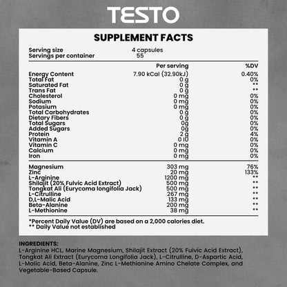 COURA Mens Testo Booster and Multivitamin for Men, 220 Capsules (55 Servings), with Shilajit, Zinc, Magnesium, L-Arginine, and Citrulline, Performance Support COURABuy Supplements Australia