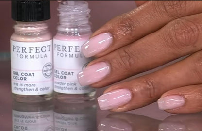 Perfect Formula Gel Coat Manicure Set - Nail Strengthener, Keratin Nail Treatment, Pink, Powder Pink, Taupe and Clear - Nail Strengthener for Damaged Nails