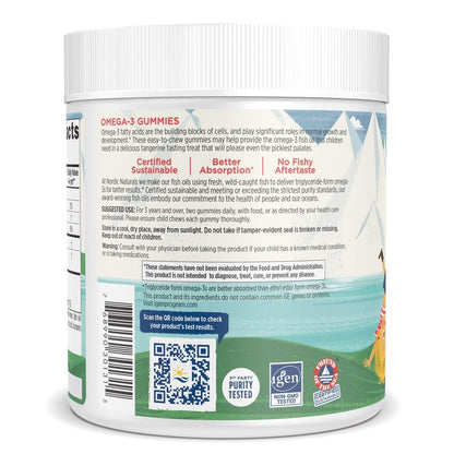 Nordic Naturals Nordic Omega-3 Gummies, Tangerine - 120 Gummies - 82 mg Total Omega-3s with EPA & DHA - Non-GMO - 60 Servings Nordic NaturalsBuy Supplements Australia