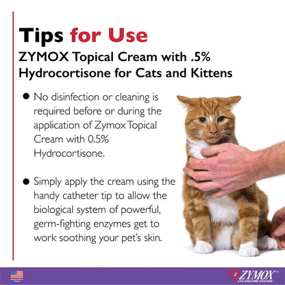 Zymox Cat & Kitten Topical Cream w/ .5% hydrocortisone - 1 oz. Tube Zymox buy supplements Au