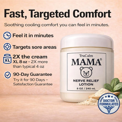 Mama Lotion – Neuropathy Nerve Relief Cream with Magnesium Chloride - Maximum Strength Comfort for Feet, Hands, Legs, Toes - Fast-Absorbing and Non-Greasy Formula for Food and Leg Comfort - 8 Oz TruCalm MamaBuy Supplements Australia