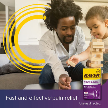 Bayer Back & Body 500mg Aspirin Plus Caffeine for Powerful Pain Relief, 200 Coated Caplets Bayer buy supplements Au