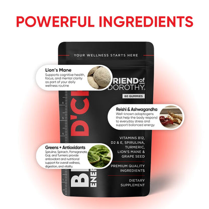 FRIEND OF DOROTHY Daily Multivitamin for Men, Energy, Focus & Immunity Support, Ashwagandha, Lion’s Mane & Reishi, 60 Capsules FRIEND OF DOROTHYBuy Supplements Australia