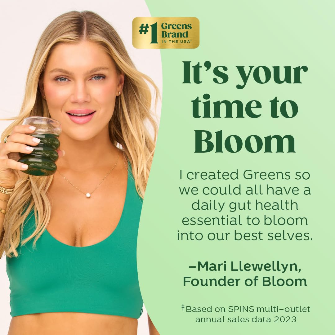 Bloom Nutrition Superfood Greens Powder, Digestive Enzymes with Probiotics and Prebiotics, Gut Health, Bloating Relief for Women, Chlorella, Green Juice Mix with Beet Root Powder, 30 SVG, Mango Bloom Nutrition buy supplements Au