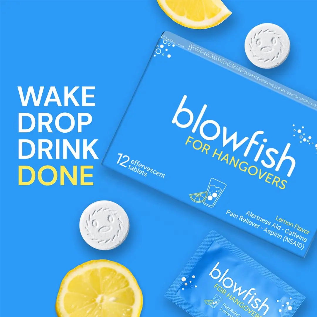 Blowfish for Hangovers - Fast Hangover Relief in 15 Minutes | FDA-Recognized Formulation | Headache Relief, Energy, and Hydration in One Step BlowfishBuy Supplements Australia
