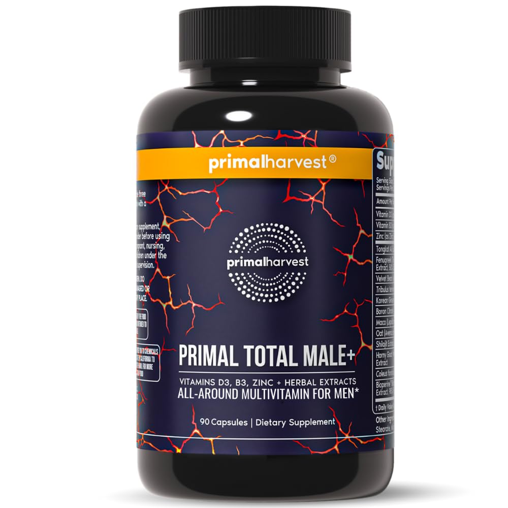 Primal Harvest Total Male+ Multivitamin for Men Vitamins, Minerals and Herbal Support for Energy, Vitality, Immune Health and Performance (1 Pack (90 Count)) Primal Harvest buy supplements Au