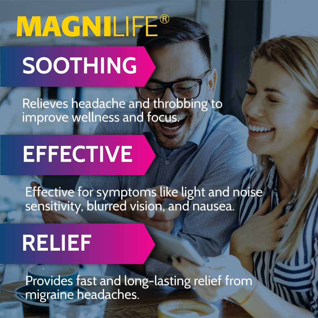 MagniLife Migraine Relief, Non-Habit Forming, 90 Homeopathic Tablets, Migraine Medicine for Light & Sound Sensitivity, Nausea, Blurred Vision & Pressure, Quick-Dissolve Headache Pain Relief MagniLifeBuy Supplements Australia