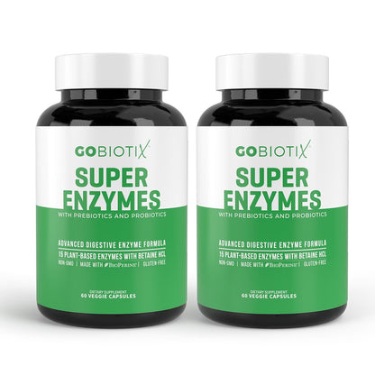 GOBIOTIX Digestive Enzymes Supplement with Prebiotics and Probiotics for Women and Men - Gut Health, Gluten Digestion, Lactose Absorption