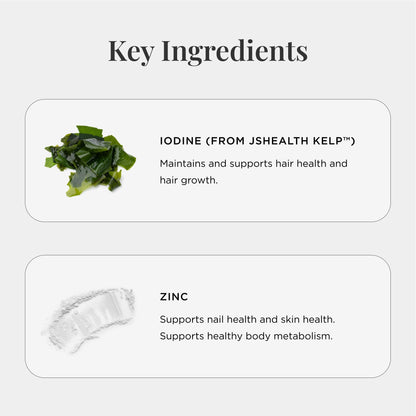 JSHealth Hair Growth Vitamins for Women. Hair + Energy with Kelp Iodine and Zinc. Supports Thickness, Strength, Energy. Nutritionist-Formulated (60 Capsules) JSHealthBuy Supplements Australia