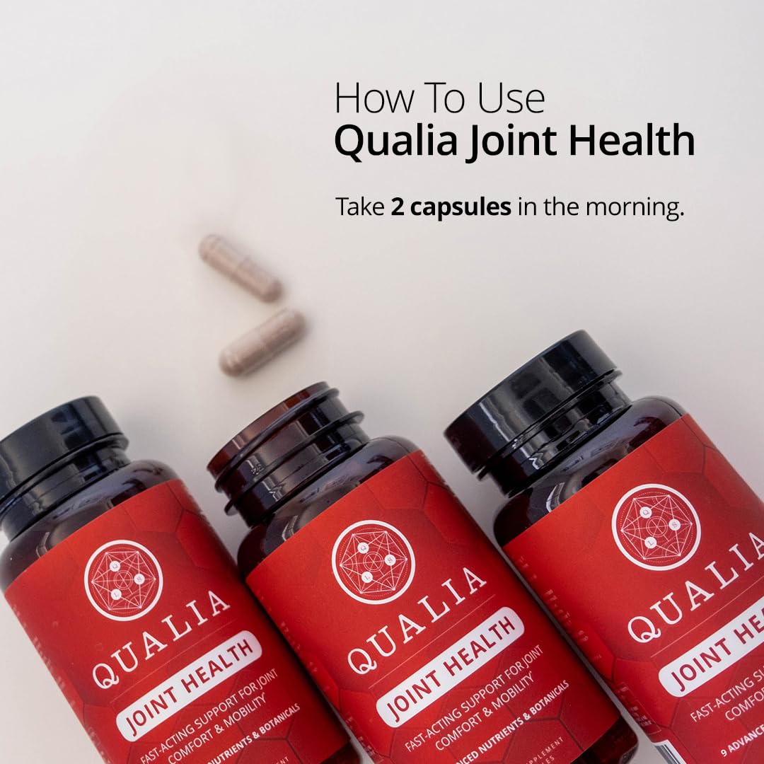 Qualia Joint Health 9 Advanced Joint Health nutrients: denatured Collagen, boswellia, tumeric, Boron, Ginger, L-carnitine. Cartilage Health, Tendon Strength, Healthy Joint Aging (1 Month Supply) QUALIA LIFE SCIENCESBuy Supplements Australia