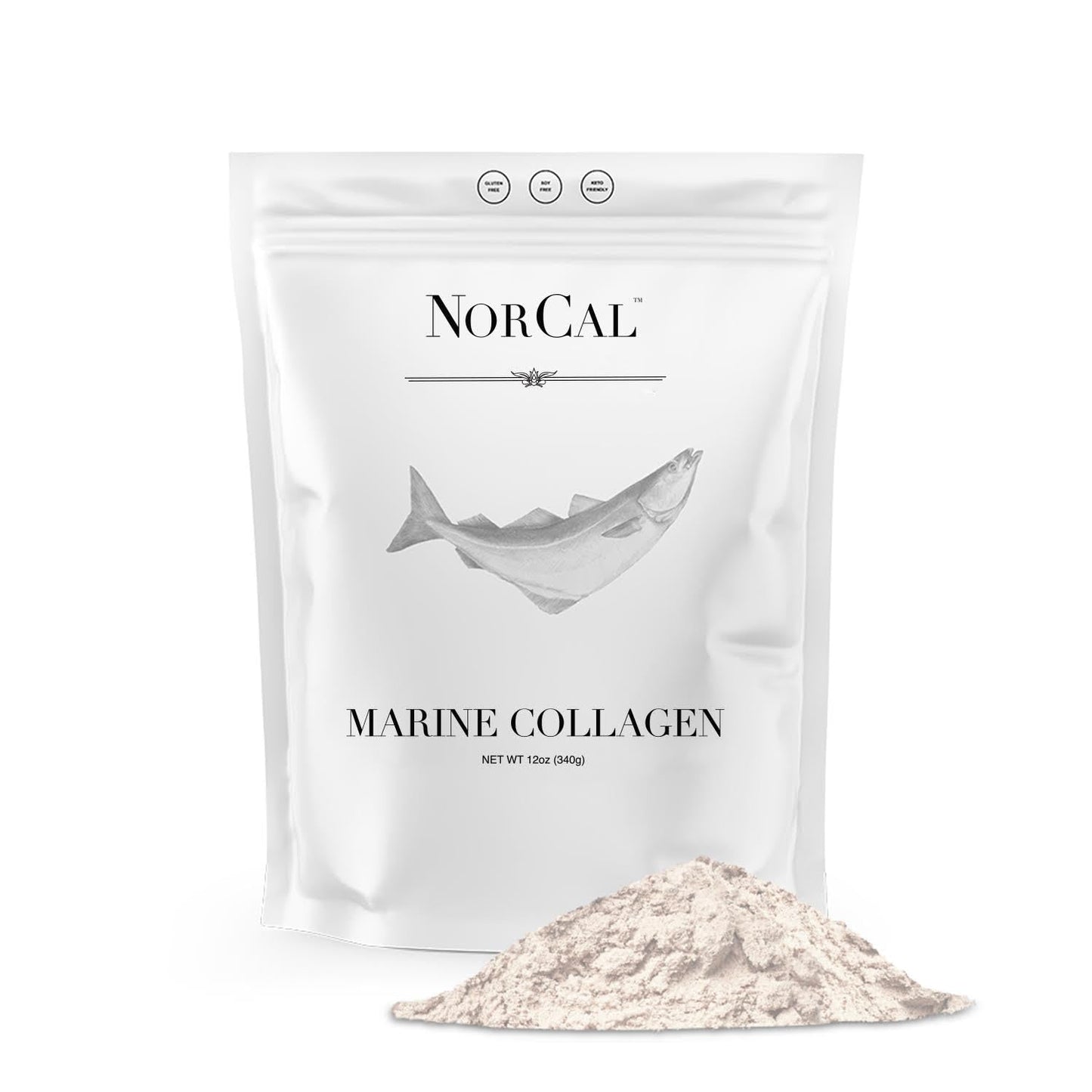Norcal Marine Collagen - 12oz Marine Collagen Peptides Powder | High Protein, Zero Fat/Sugar/Carb | Skin, Hair, Nail & Joint Health | Low Metals, US GMP Certified NorCal Organic buy supplements Au