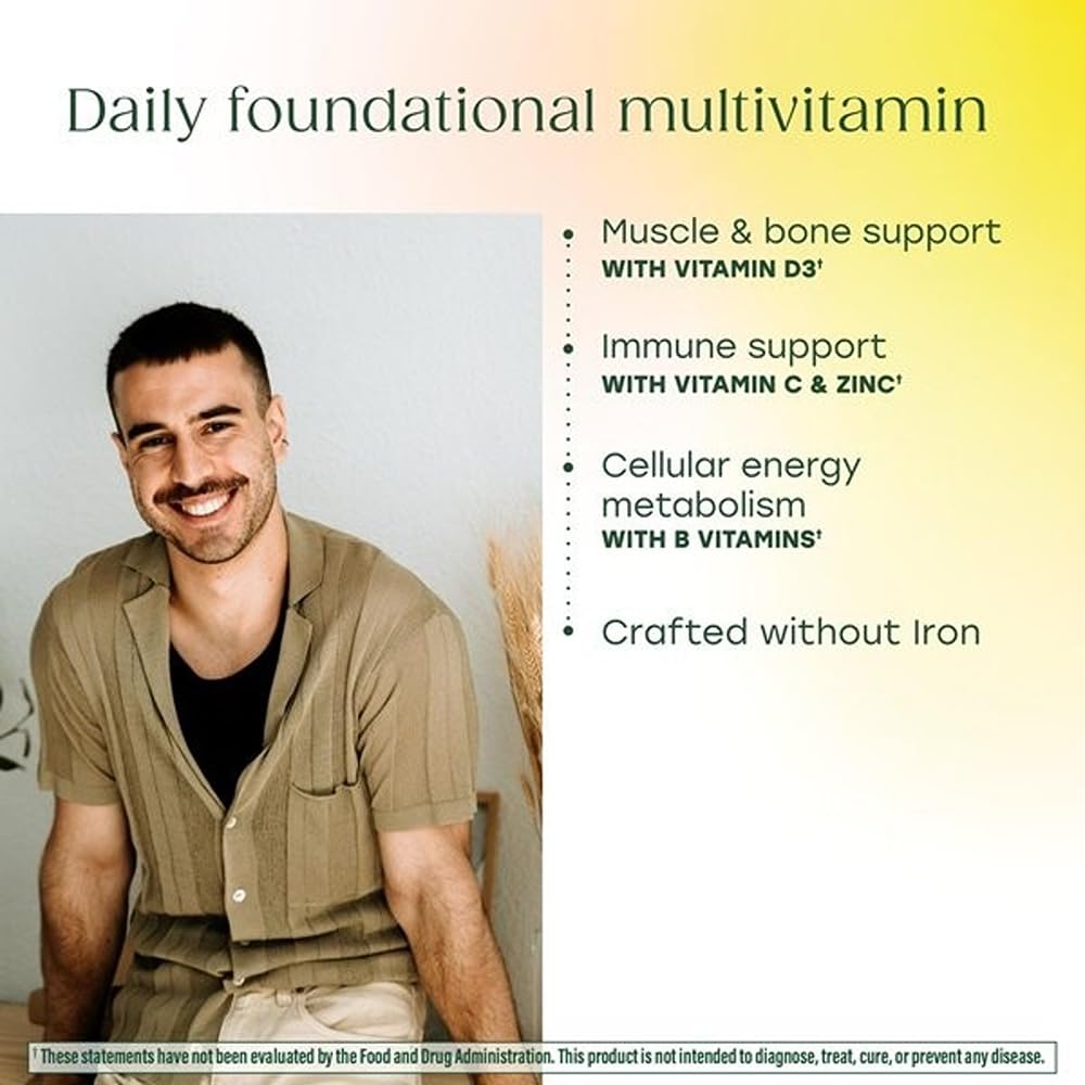 MegaFood One Daily Iron Free Multivitamin - Multivitamin for Women and Men - with Real Food - Immune Support Supplement - Bone Health - Energy Metabolism - Vegetarian; Non-GMO; No Iron - 60 Tablets MegaFood buy supplements Au