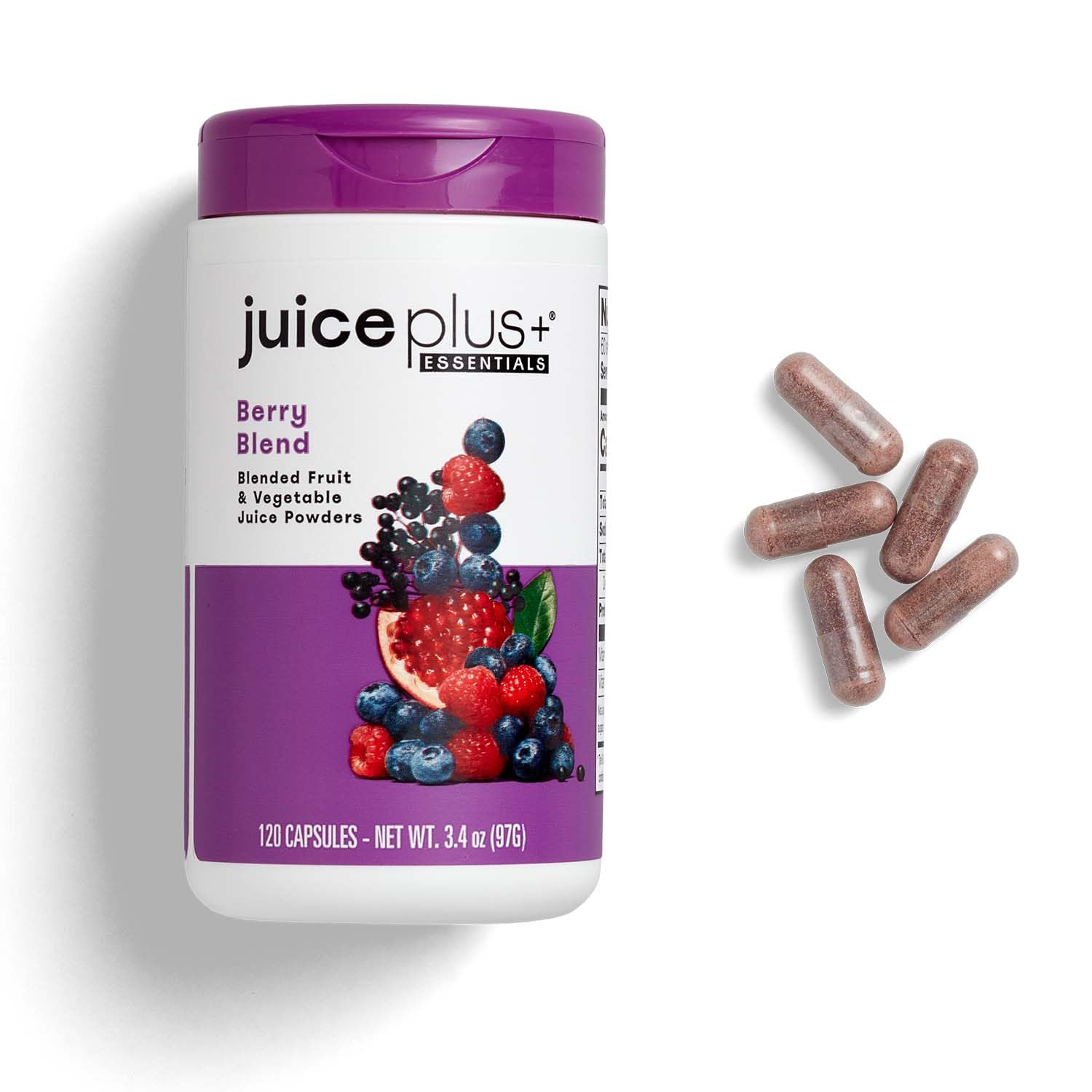 JuicePlus+ Berry Blend: with Concord Grape, Blueberry, Cranberry, and More - Whole Food Based, Vegan, Plant-Based Vitamins - Gluten-Free, Non-GMO, Kosher - 1 Bottle (60 Servings) Juice Plus+ buy supplements Au