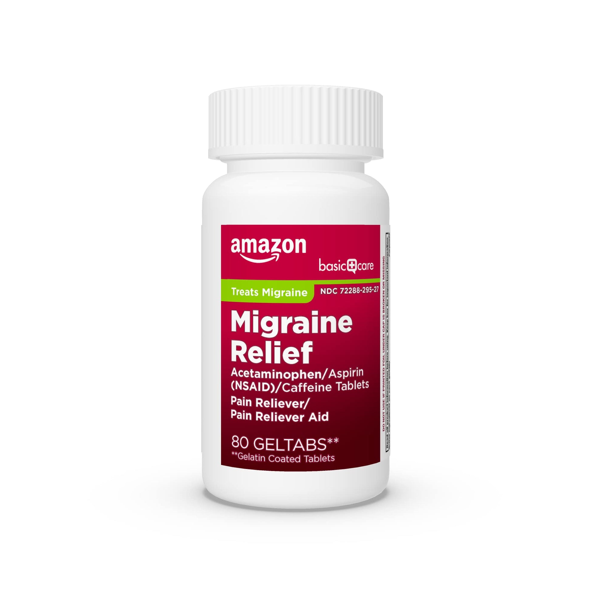 Amazon Basic Care Migraine Relief Geltabs, Pain Reliever, Acetaminophen 250 mg, Aspirin 250 mg (NSAID) and Caffeine 65 mg, Headache Relief, 80 Count Amazon Basic Care buy supplements Au