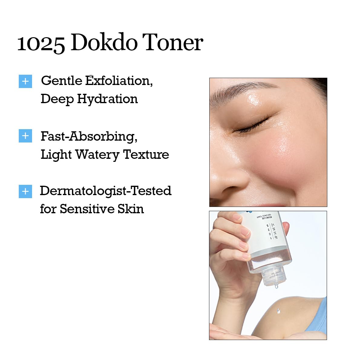 ROUND LAB 1025 Dokdo Toner 6.76 Fl Oz, Oil Control and Reduces Excess Sebum, Gentle Exfoliating Facial Toner, Deep Sea Water for Moisturization