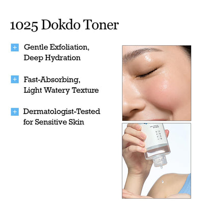 ROUND LAB 1025 Dokdo Toner 6.76 Fl Oz, Oil Control and Reduces Excess Sebum, Gentle Exfoliating Facial Toner, Deep Sea Water for Moisturization