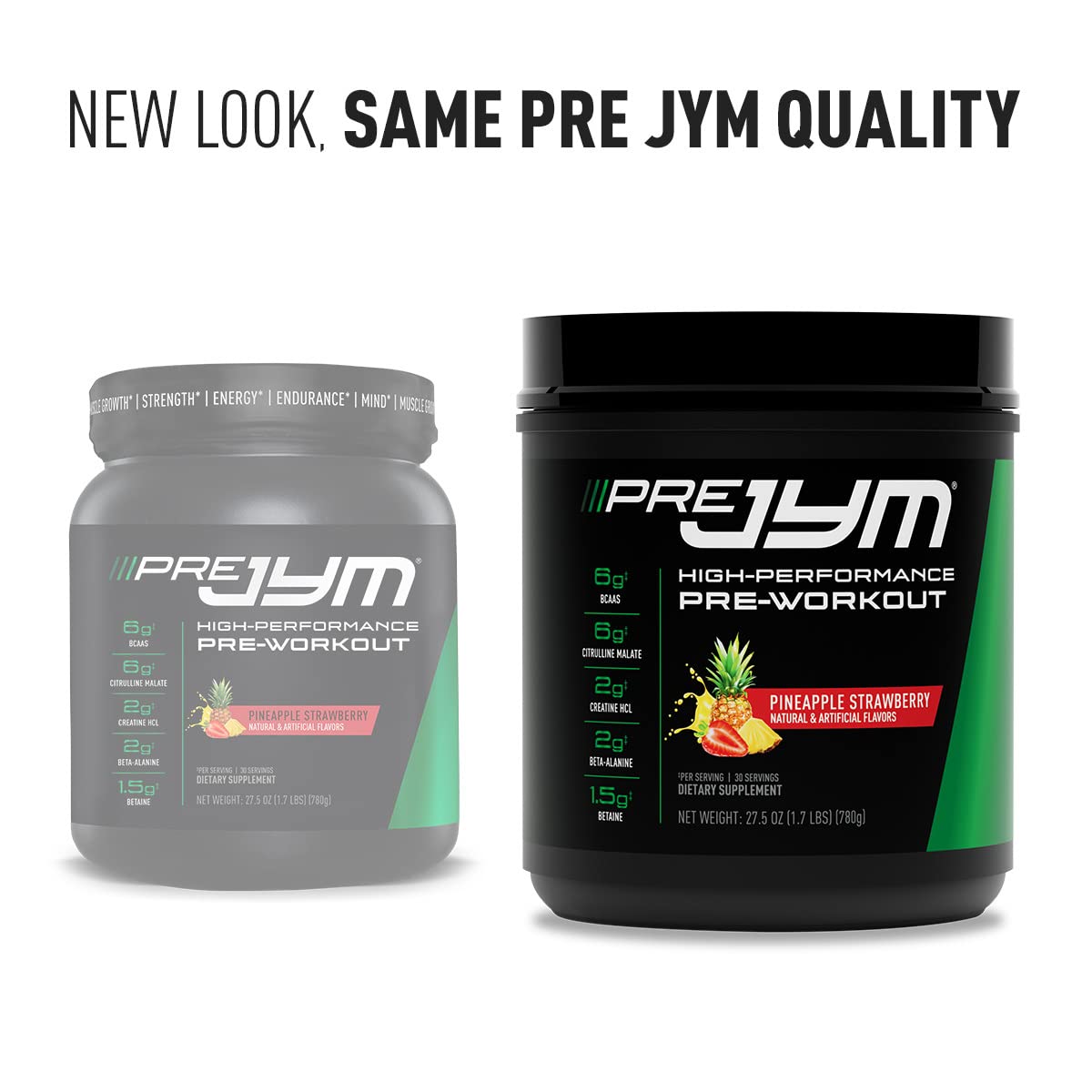 JYM Supplement Science Pre JYM Pineapple Strawberry Pre Workout Powder for Men & Women, BCAAs, Nootropics, Creatine HCI, Citrulline, Beta-Alanin