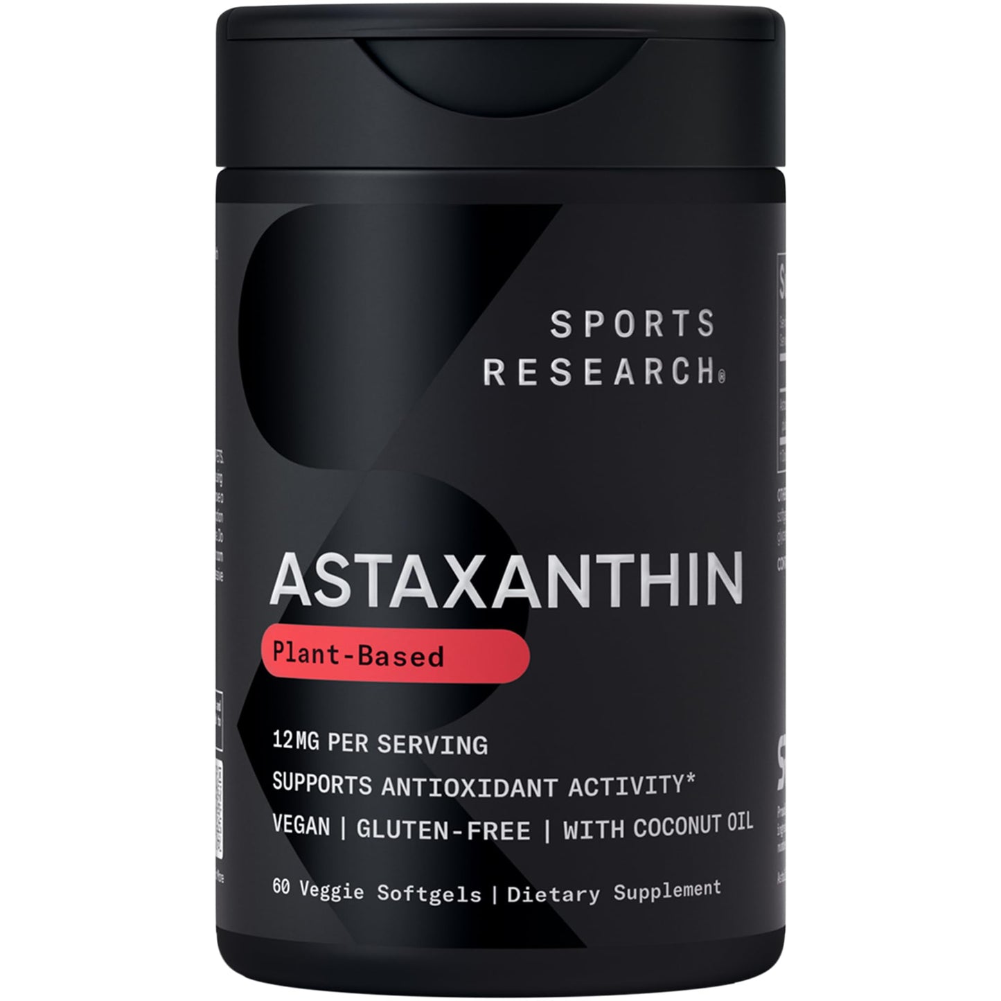 Sports Research Triple Strength Vegan Astaxanthin Supplement from Algae - Plant Based Softgels for Antioxidant Activity, Skin & Eye Health - Non-GMO Verified, Made with Coconut Oil - 12mg, 60 Count Sports Research buy supplements Au