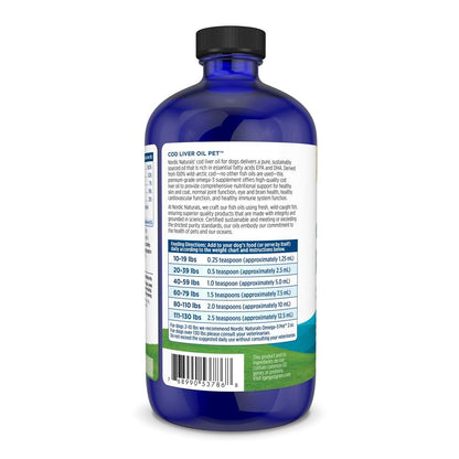 Nordic Naturals Pet Cod Liver Oil, Unflavored - 16 oz - 1048 mg Omega-3 Per Teaspoon - Fish Oil for Dogs with EPA & DHA - Promotes Skin, Coat, & Immune Health Nordic NaturalsBuy Supplements Australia