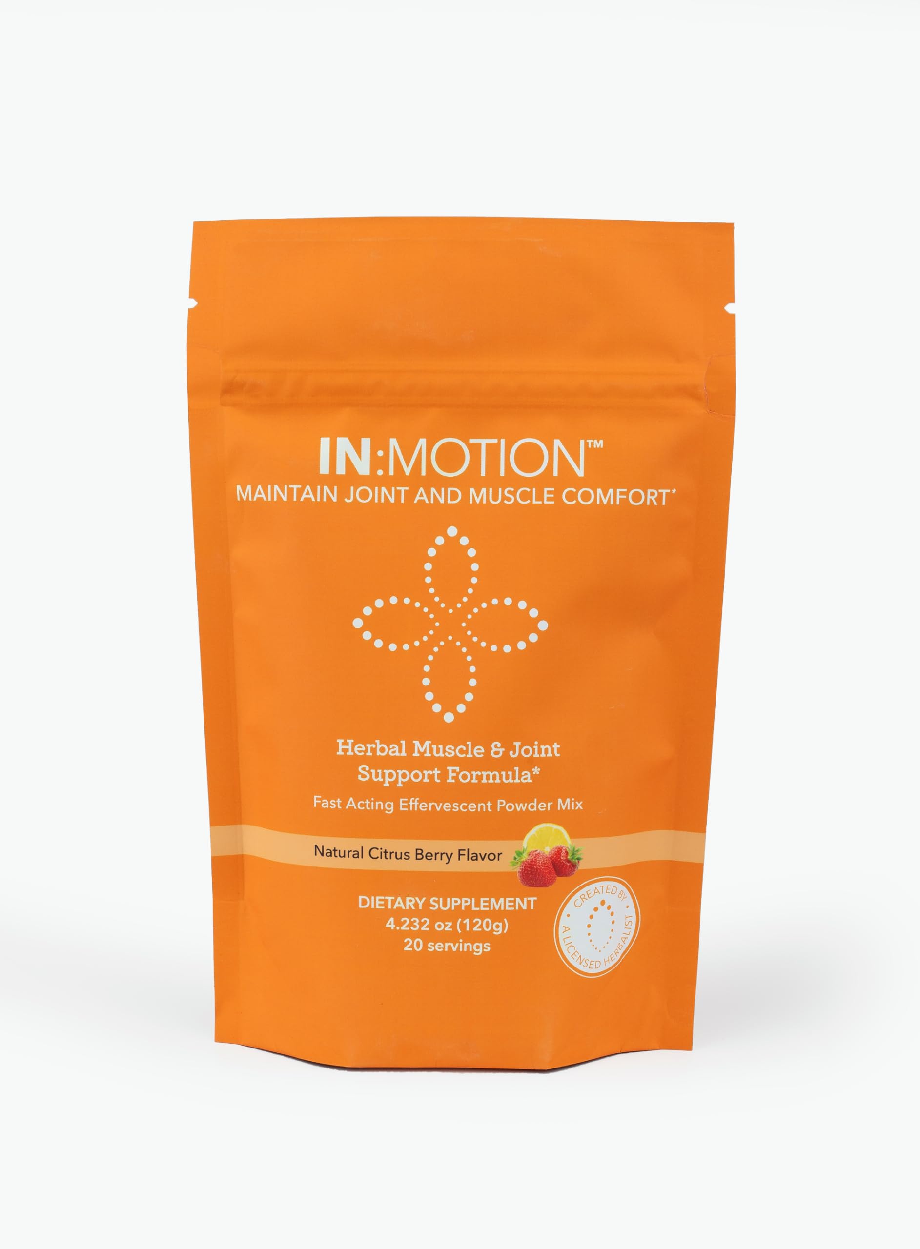 in:TotalWellness - in:Motion Natural Herbal Formula, 20 Serving Pouch, Corydalis, Tumeric, Ginger + 9 More ADAPTOGEN Herbs, Citrus Berry Flavor, 1 Count INTotalWellnessBuy Supplements Australia