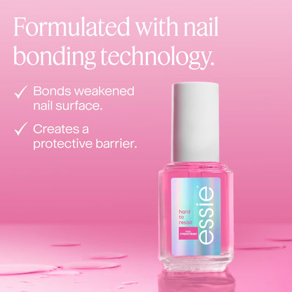 essie Nail Care, 8-Free Vegan, Hard To Resist Nail Strengthener, Glow and Shine, pink tint, 0.46 fl oz