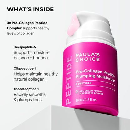 Paula's Choice Pro-Collagen Peptide Plumping Face Moisturizer, Daily Gel Face Cream for Deep Lightweight Hydration, Wrinkles & Loss of Firmness, Fragrance-Free, 1.7 Fl Oz Paula's ChoiceBuy Supplements Australia