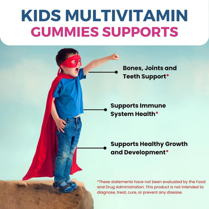 Zaytun Halal Vitamins for Kids Multivitamin Gummies, Naturally Sourced Vitamin A, C, D, E, B6, B12, Biotin - Vegetarian, No Gelatin Zaytun Vitamins