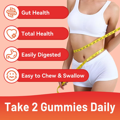 SmildeHeal Fiber Gummies, Dietary Fiber, for Women and Men, Gut Health Support, Non-GMOs, Non-Gluten, Vegan, Mixed Berry