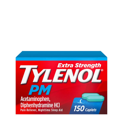 Tylenol PM Extra Strength Nighttime Pain Reliever & Sleep Aid Caplets, 500 mg Acetaminophen & 25 mg Diphenhydramine HCl, Relief for Nighttime Aches & Pains, Non-Habit Forming, 150 ct TylenolBuy Supplements Australia