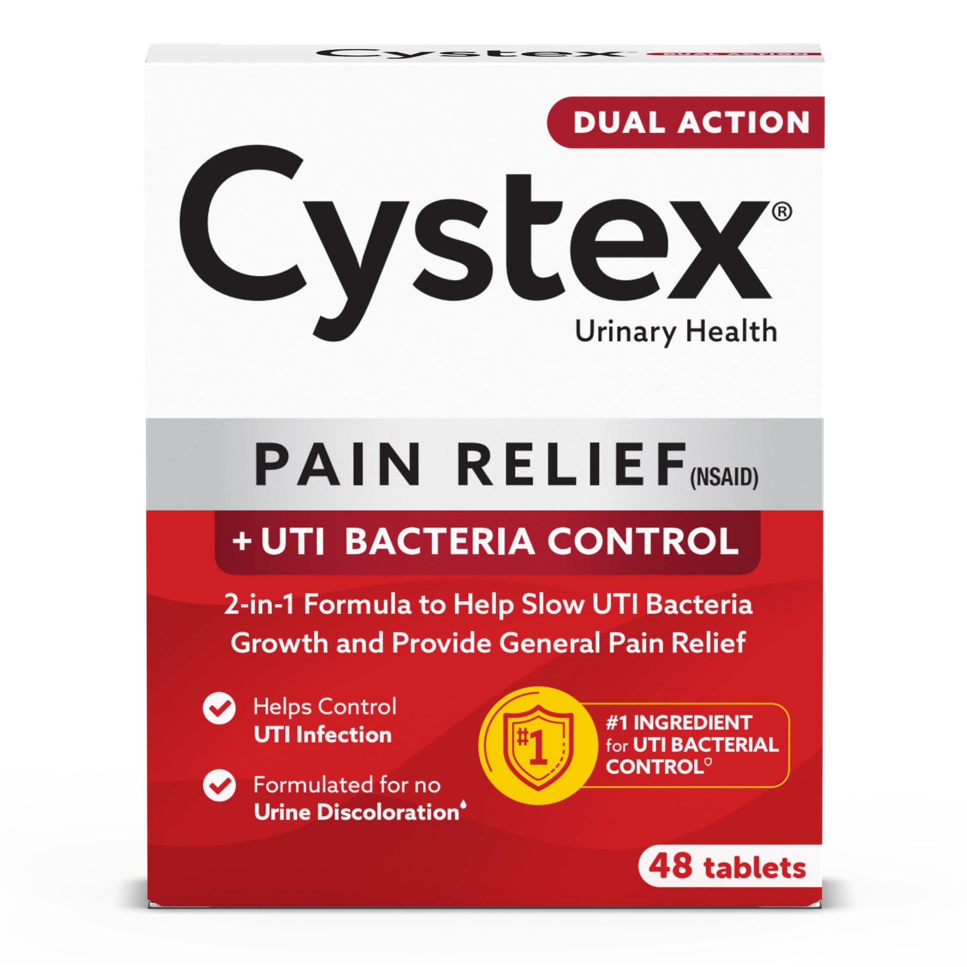 Cystex Dual-Action UTI Pain Relief & Prevention Tablets - 2-in-1 Formula Relieves Burning, Urgency, & Discomfort While Slowing Bacterial Growth - Non-Staining, Fast-Acting - 48-Count Cystex buy supplements Au