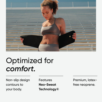 Sports Research Sweet Sweat Pro Series Waist Trimmer - Premium Sweat Enahancing Fitness Belt w/Adjustable Straps for Back Support & Tighter Cinch - Black, (Medium/Large) Sports Research buy supplements Au