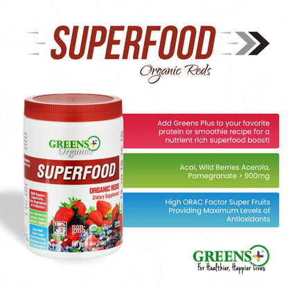 Greens+ Organic Reds Superfood Powder Organic Super Veggie Capsules Greens+ buy supplements Au