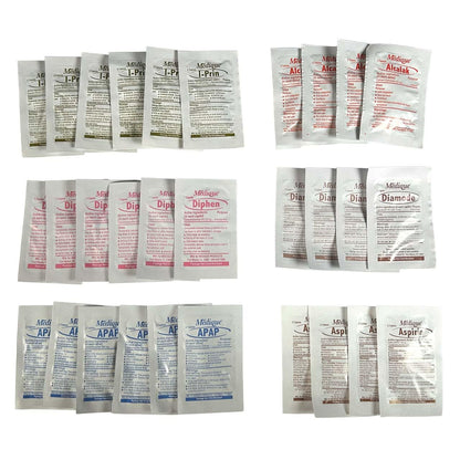 Rescue Essentials Medications Dose Pack–First Aid Refill Kit with Ibuprofen, Acetaminophen, Aspirin, Antihistamine, Anti-Diarrheal & Antacid– Compact Emergency Travel & IFAK Supply-1 Module (30 Doses) Rescue Essentials buy supplements Au