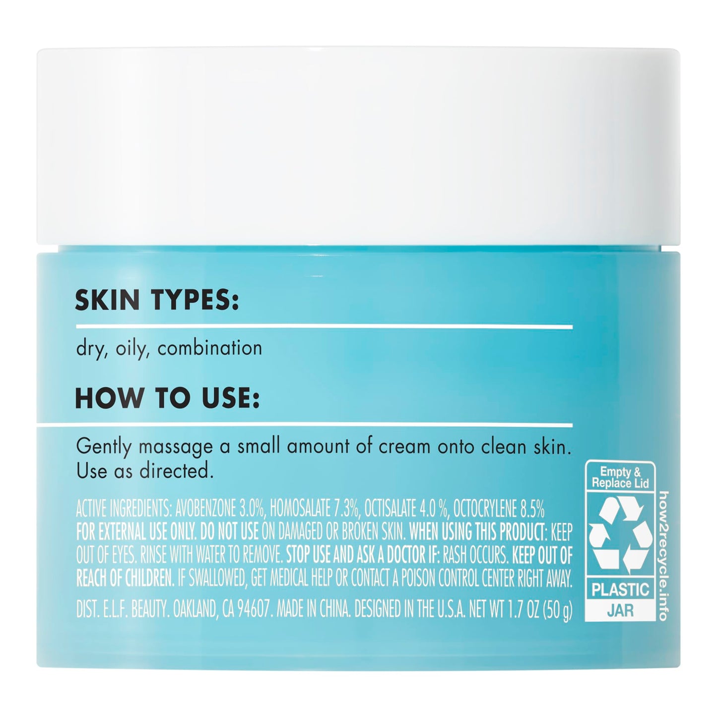 e.l.f. SKIN Holy Hydration! Face Cream - Broad Spectrum SPF 30 Sunscreen, Moisturizes & Softens Skin