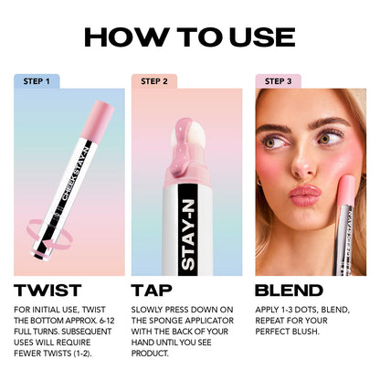 Sacheu Cheek STAY-N Liquid Blush for Cheeks — High Pigment, Buildable, Lightweight Cream Blush for Dewy & Radiant Flushed Cheeks — Long-lasting & Cruelty Free, I'm Playful SacheuBuy Supplements Australia