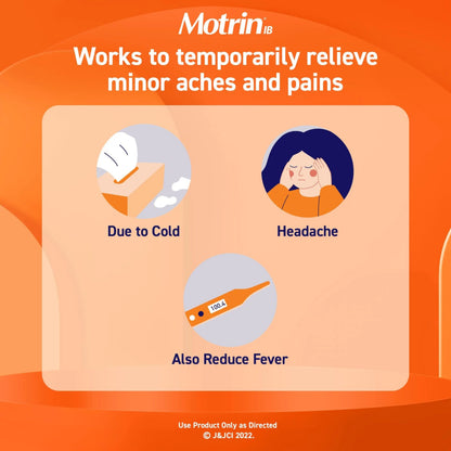 Motrin IB, Ibuprofen 200mg Tablets, NSAID Pain & Fever Reliever for Headache, Backache, Muscular Aches, Arthritis Pain Reliever, 50 Travel Packets of 2, 100 ct MotrinBuy Supplements Australia