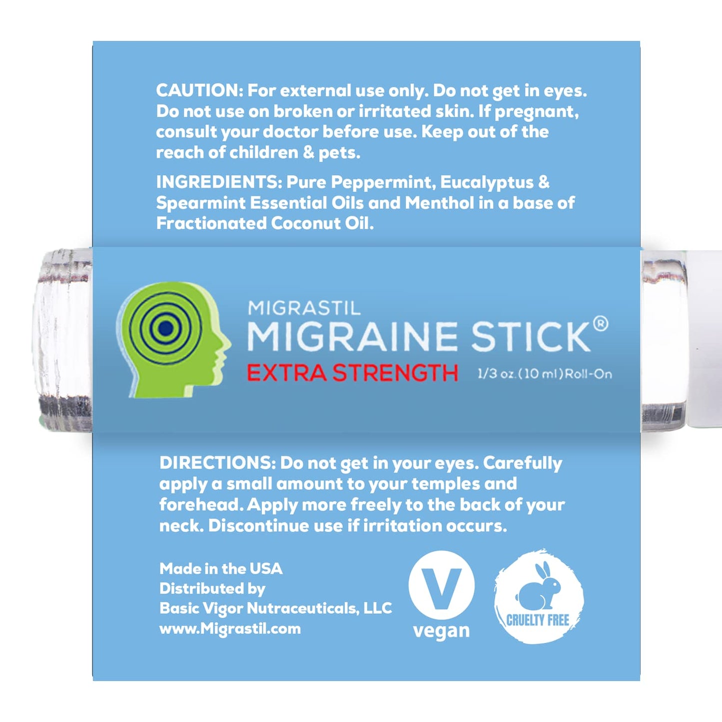 Basic Vigor Migrastil Extra Strength Migraine Stick & MigraFreeze Hat Bundle Basic VigorBuy Supplements Australia