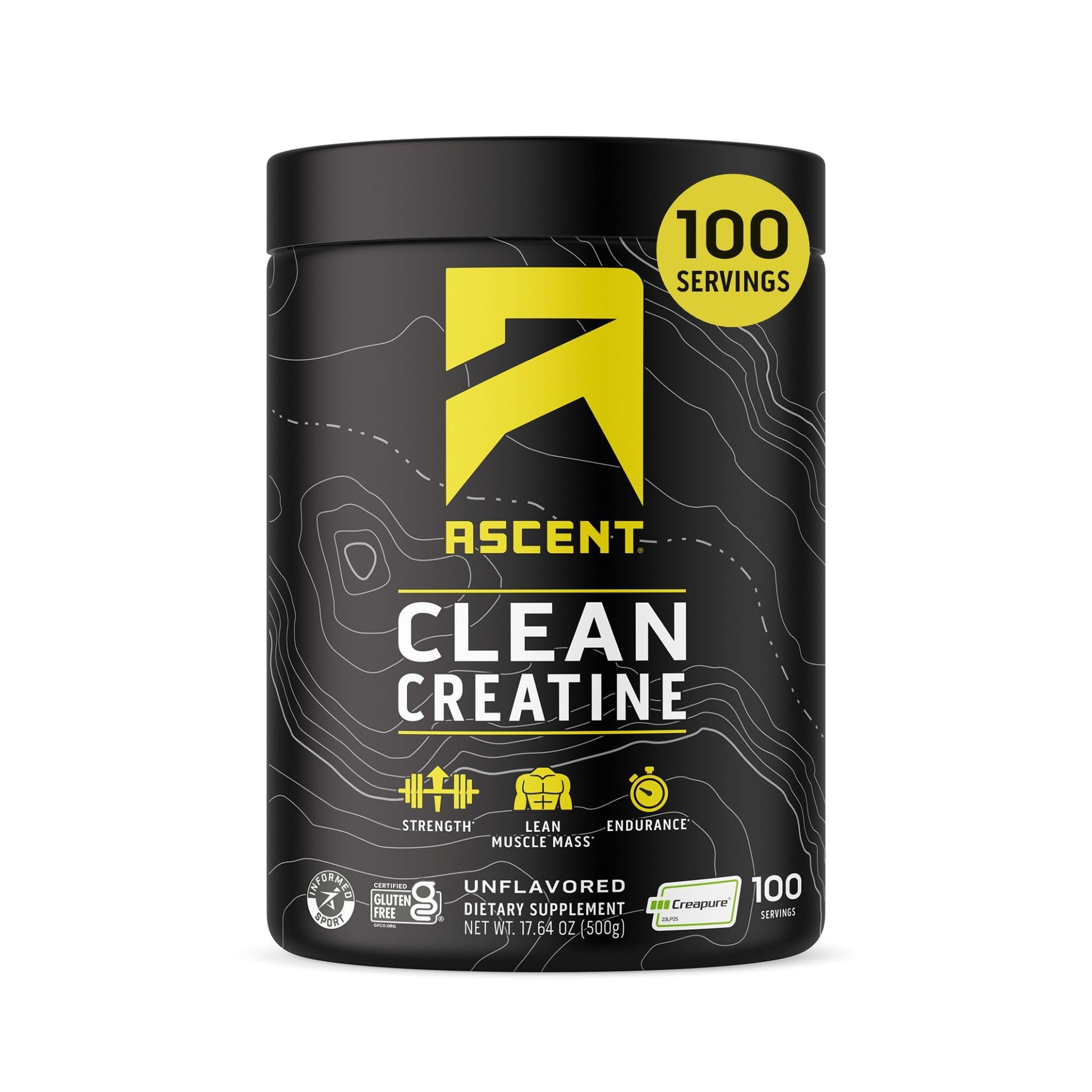 Ascent Clean Creatine Monohydrate Powder - 5G Per Serving, Creapure Creatine Supplement - Unflavored, 100 Servings Ascent buy supplements Au