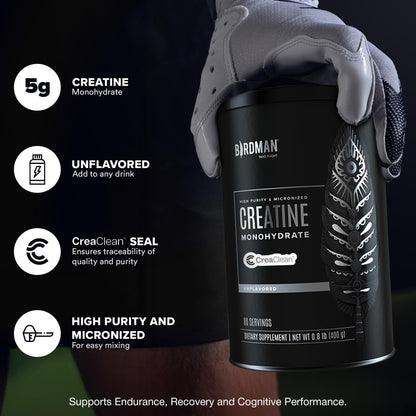 BIRDMAN Micronized Creatine Monohydrate Powder, Muscle Recovery, Caffeine Free, Creatine Pre Workout, Vegan, Post Workout, Gluten Free, Sugar Free