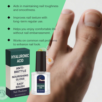 XJBD Nail Hardener Hyaluronic Acid Clear Nail Strengthener Anti-Brittle Split - 7-Day Fast-Absorbing Care Repair Serum with Vitamin E & Jojoba Oil
