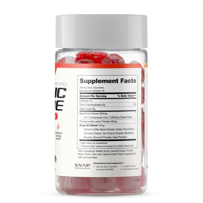 Snap Supplements Nitric Oxide Beet Root Gummies Supplement with Organic Beets - Energy & Circulation Support, 60 Sugar-Free Gummies (30 Servings, 1 Month Supply), Peach Snap Supplements buy supplements Au