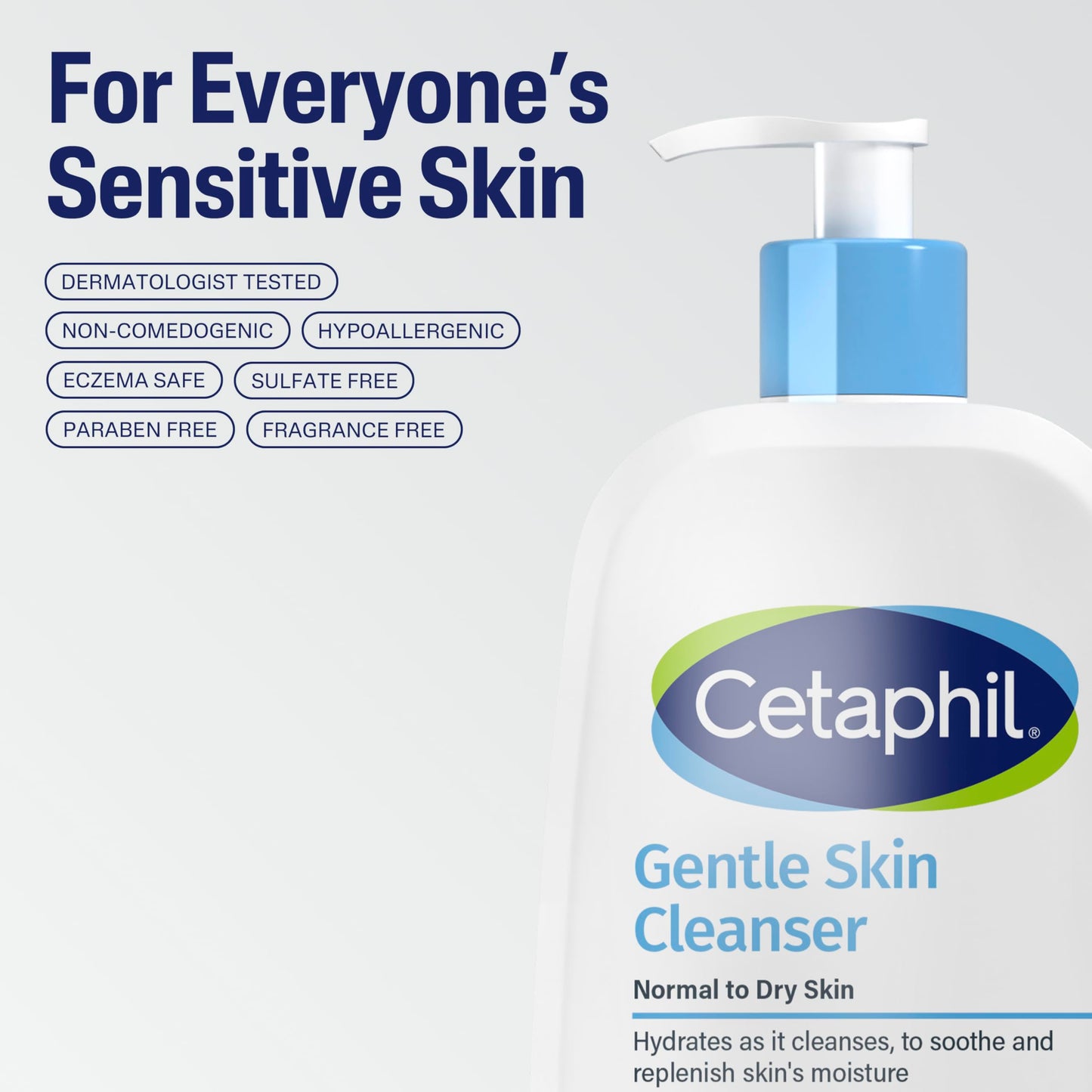 Cetaphil Face Wash, Hydrating Gentle Skin Cleanser for Dry to Normal Sensitive Skin, 20 oz
