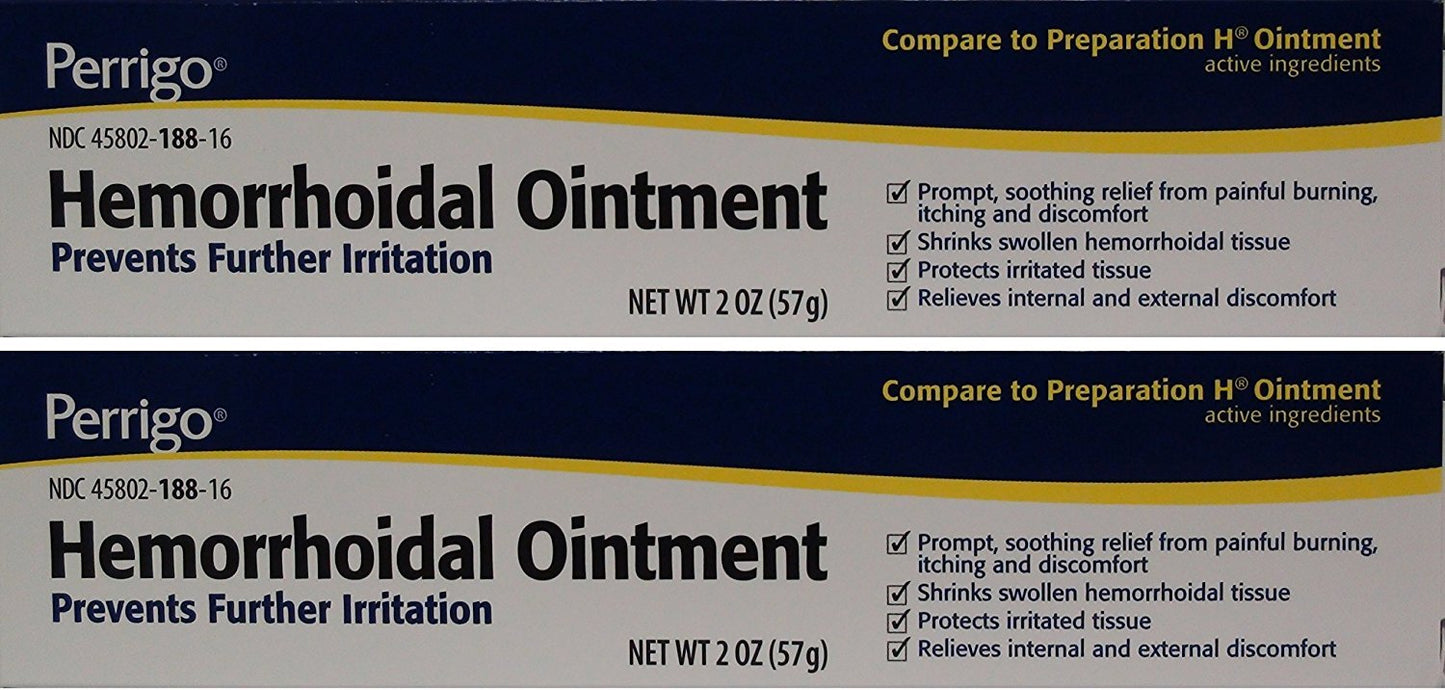 Hemorrhoidal Pain Relief Ointment Generic for Preparation H for Fast Relieves of Internal and External Hemorrhoid Symptoms 2 oz. Per Tube Pack of 2 Total 4 oz. PERRIGO PHARMACEUTICALS CompanyBuy Supplements Australia