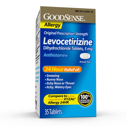 Good Sense Levocetirizine Dihydrochloride Tablets, Antihistamine, 5 mg, 35 Count (Pack of 1) GoodSense buy supplements Au
