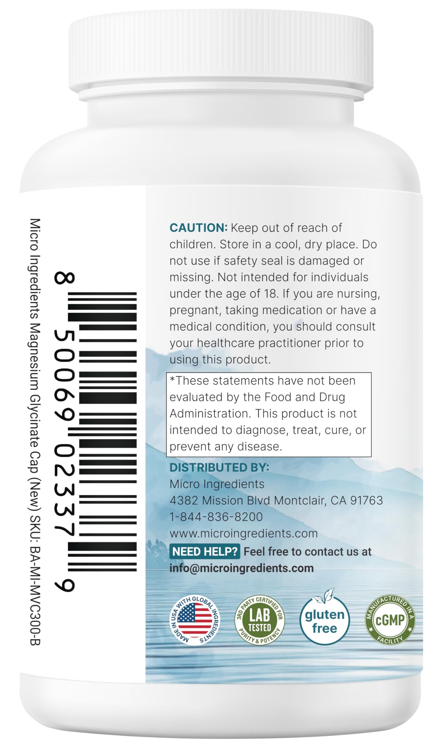 Pure Magnesium Glycinate 1,000mg, 300 Capsules | 100% Chelated for Max Absorption | Enhanced with Vitamin C | Only Uses Active Ingredients Micro IngredientsBuy Supplements Australia