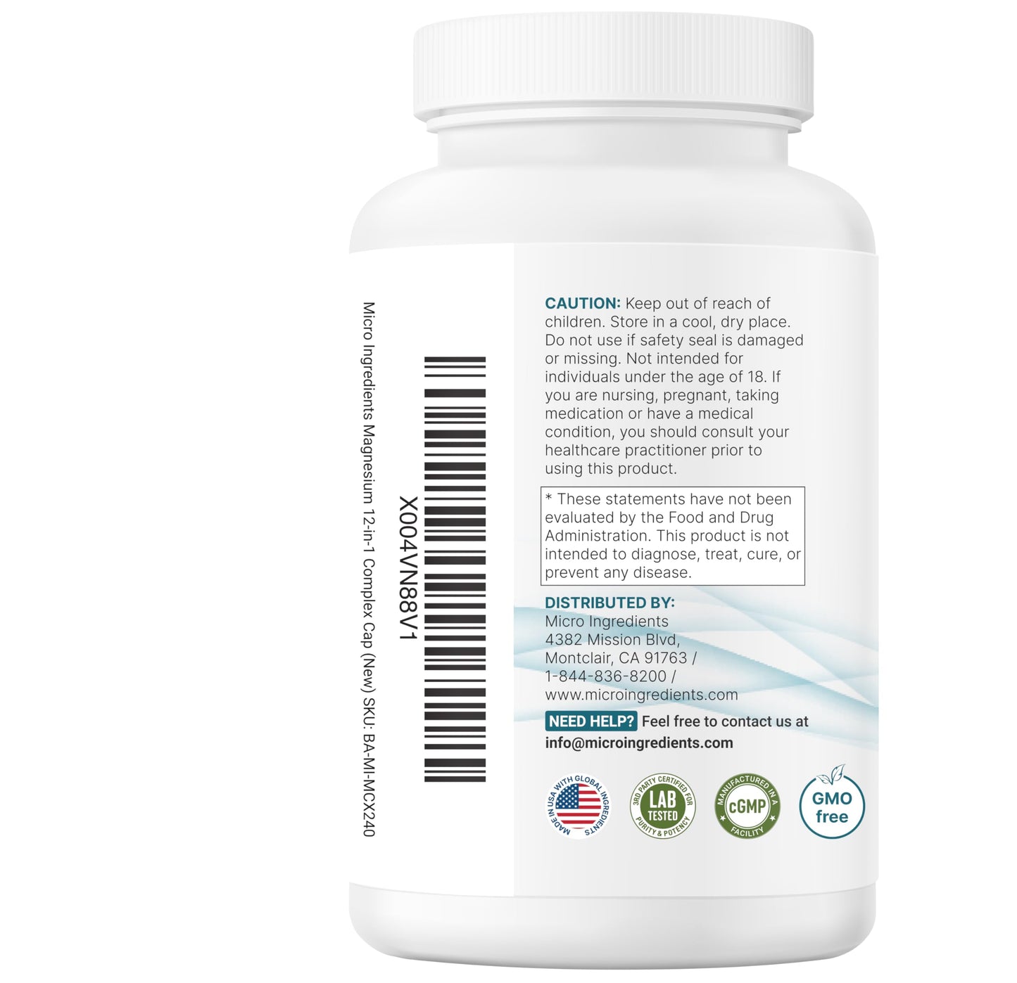 Micro Ingredients 12‑in‑1 Magnesium Complex 1000 mg, 240 Capsules – Magnesium Glycinate, Citrate, Taurate, Malate & More – High Absorption Formula for Men & Women – Chelated & Purified Micro Ingredients buy supplements Au