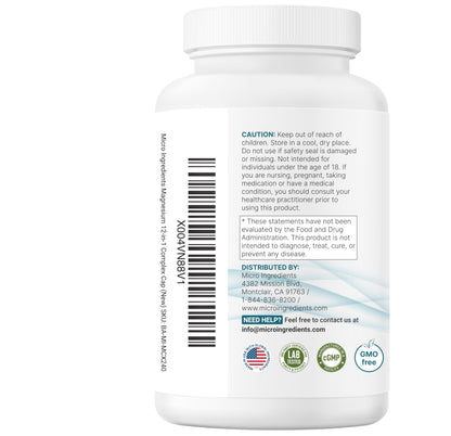 Micro Ingredients 12‑in‑1 Magnesium Complex 1000 mg, 240 Capsules – Magnesium Glycinate, Citrate, Taurate, Malate & More – High Absorption Formula for Men & Women – Chelated & Purified Micro Ingredients buy supplements Au