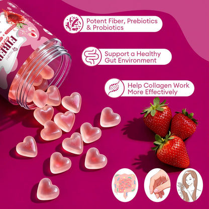 Migcopat 10G Fiber Gummies with Collagen Peptides, Hyaluronic Acid, Vitamin C, ACV, 30 Billion CFU Probiotics – Sugar Free Collagen Gummy for Skin, Hair & Nails – Digestive Health Support – 60 Cts MigcopatBuy Supplements Australia