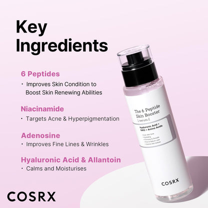 COSRX 6X Peptide Collagen Booster Toner Serum with Copper Peptides, Niacinamide & Hyaluronic Acid Skin Renewal Boosting